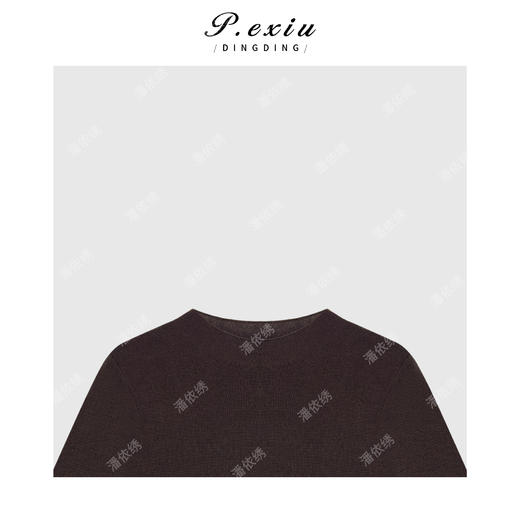 04-4潘依绣丁丁宠粉100%羊毛复古简约修身圆领短袖针织上衣Q62659 商品图2