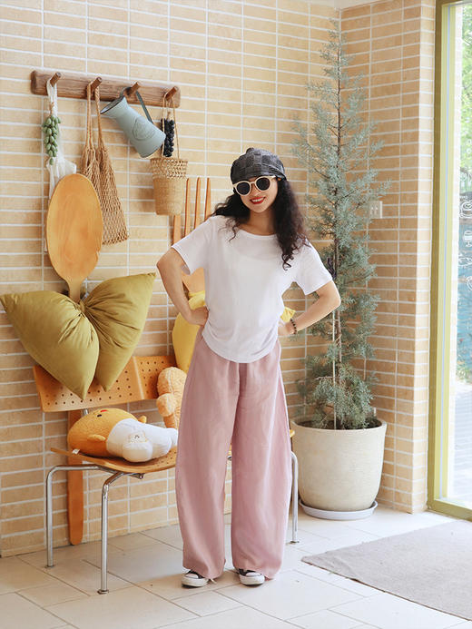 【藏肉显瘦 小个子友好 天丝亚麻山本弯刀裤】预售5-7天 遮胯宽 挡腿粗 收小腹 商品图5