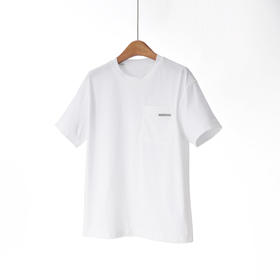 「高货yn」全新升级【铂金会员165/天猫219/差价54】(13111)洛诗琳气质简约长绒棉T恤2026新款口袋镶珠圆领百搭短袖上衣