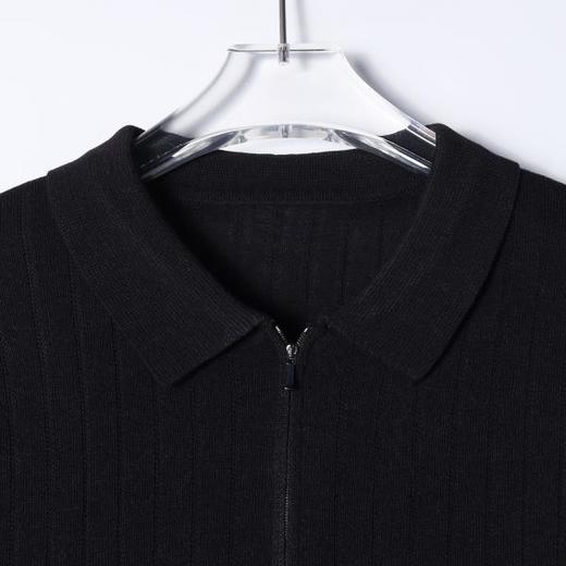 SDSA男装2026新款高贵轻奢老钱风简约半拉链翻领短袖T恤百搭休闲 商品图1