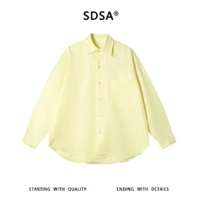 SDSA男装2026新款高贵轻奢简约纯色显白口袋拼接长袖衬衫百搭舒适