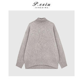 04-4潘依绣丁丁宠粉【雾冬】100%绵羊毛软糯松弛感高领针织毛衣ZZ1097