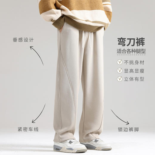 【版型显瘦、面料亲肤】裤子男款夏季直筒弯刀裤2026休闲男裤宽松阔腿卫裤春季运动裤男.TA 商品图2