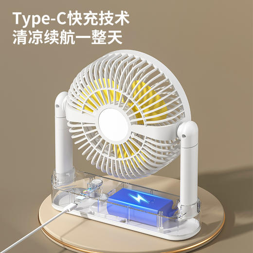 【桌面usb伸缩风扇】便携台式风扇 充电办公室户外小风扇 家用吊扇新款 商品图3
