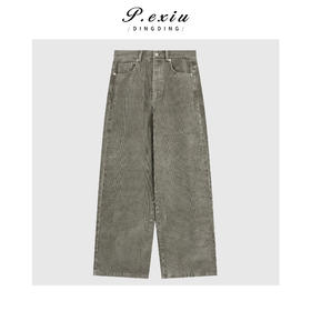 04-4潘依绣丁丁宠粉韩系百搭灯芯绒松弛感宽松直筒休闲裤Q23417