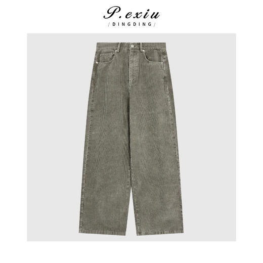 04-4潘依绣丁丁宠粉韩系百搭灯芯绒松弛感宽松直筒休闲裤Q23417 商品图0