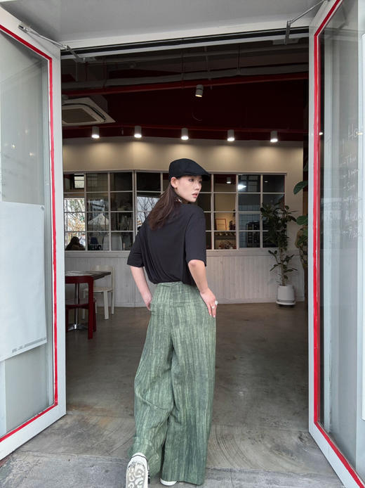 【绿野仙踪】噢蜜ooomeooo麻感大长腿宽腿裤 商品图3