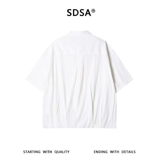 SDSA男装2026新款轻奢日系纯色提花格纹短袖衬衫双口袋百搭亲肤 商品图4