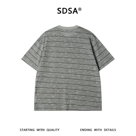 SDSA男装2026新款高贵轻奢美式撞色条纹半纽扣设计短袖T恤百搭潮 商品图4