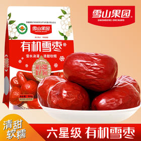 【零食专区】雪山果园 新疆六星有机雪枣 500g/袋 果经大颗粒饱满 皮薄核小 肉厚自然清甜