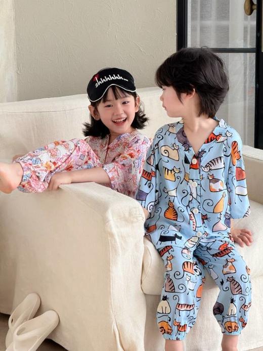 喜林贝尔莱纱绸·涂鸦亲子款家居服yc0420001 商品图3