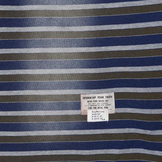 SDSA男装2026新款高贵轻奢韩系磨白撞色条纹设计圆领短袖T恤百搭 商品图3