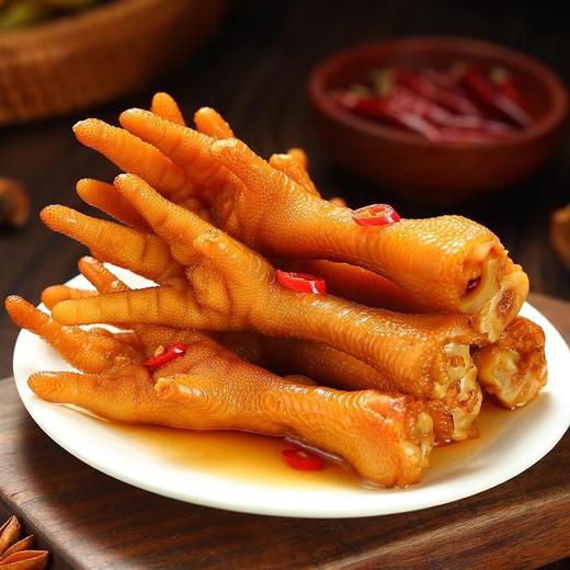 【地道卤味！安全锁鲜】亿家馨酱香鸡爪香辣原味32g/袋卤味鸡脚真空包装网红休闲鸡肉零食。xb 商品图1