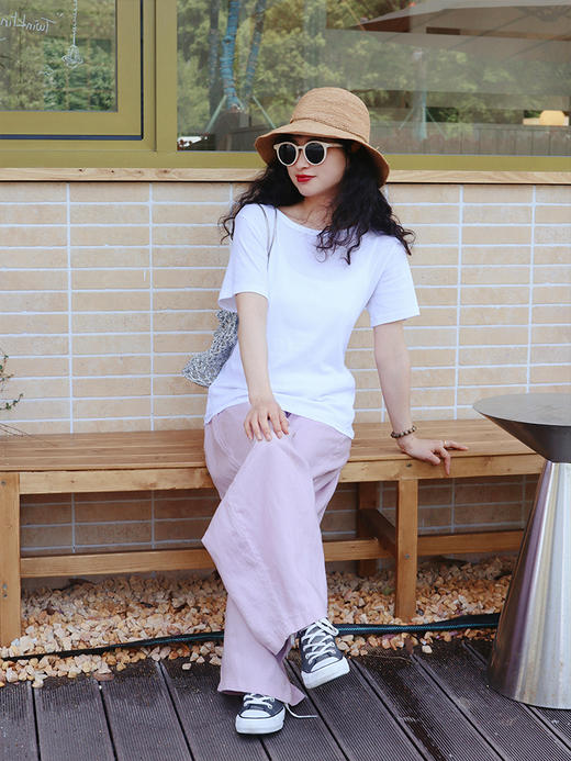 【藏肉显瘦 小个子友好 天丝亚麻山本弯刀裤】预售5-7天 遮胯宽 挡腿粗 收小腹 商品图1