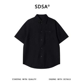 SDSA男装2026新款高贵轻奢简约显瘦竖纹提花短袖衬衫百搭时尚上衣