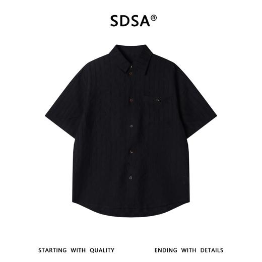 SDSA男装2026新款高贵轻奢简约显瘦竖纹提花短袖衬衫百搭时尚上衣 商品图0