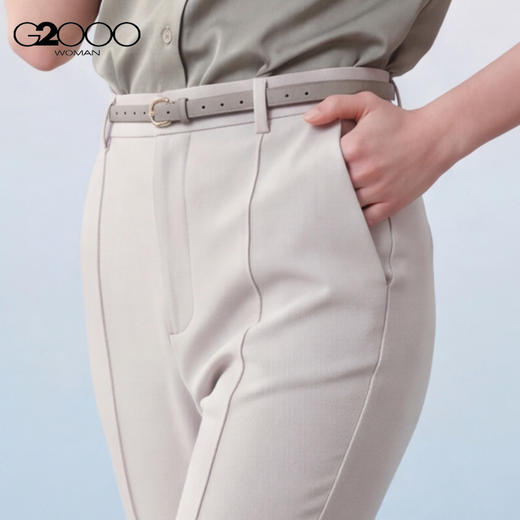 G2000女装SS26商场新款【多面弹/配赠腰带】时尚百搭修身喇叭休闲裤61269054 商品图2