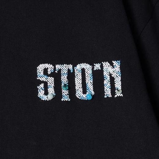 SDSA男装2026新款高贵轻奢宽松重磅珠子刺绣字母圆领短袖T恤百搭 商品图3