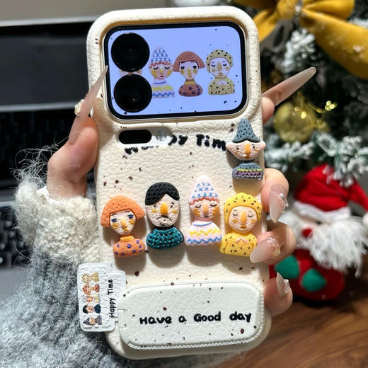 【自带补妆镜❗实用满分】立体趣味人偶适用苹果17promax手机壳iPhone15保防摔护套13。ri 商品图3