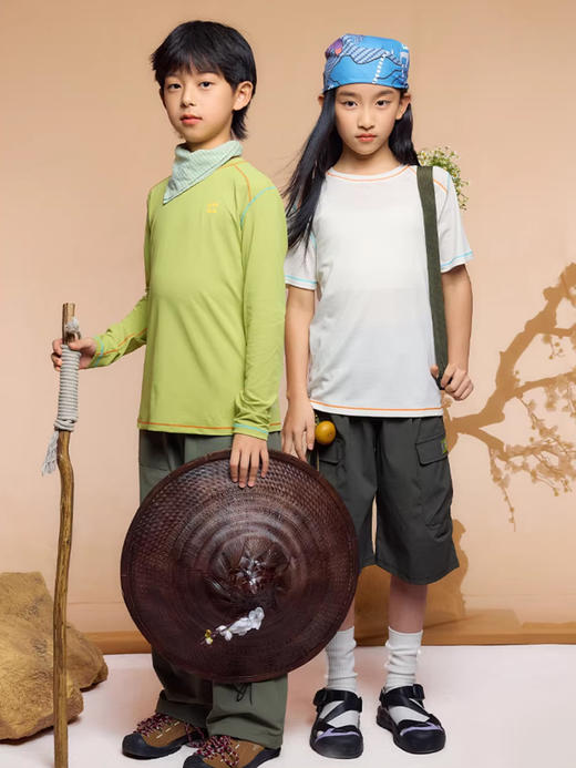 【儿童服饰团】【短袖T恤】【出汗秒干 高弹抗皱 撞色棉感短袖】【遇水“生花” 单向导汗 丝滑软糯 插画T恤】 商品图6