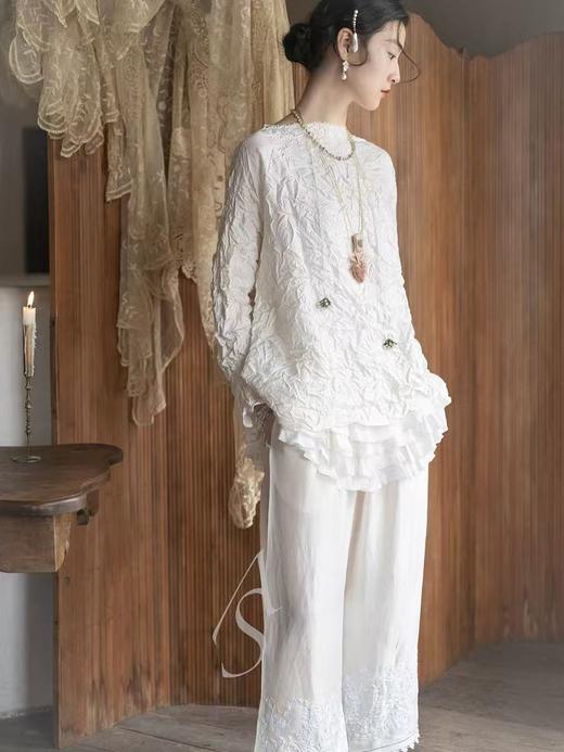 Daniela Gregis 26SS 奶油白肌理斜纹真丝船领上衣 商品图3