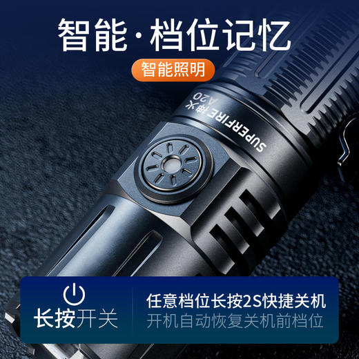 神火A20强光手电筒户外超亮长续航小型便携充电家用户外照明装备 商品图2