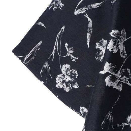 SDSA男装2026新款高贵轻奢日系宽松透气薄款撞色满印花卉短袖衬衣 商品图3