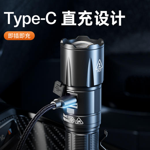 神火GTS6强光手电筒超亮远射小型便携家用应急可充电户外照明登山 商品图2