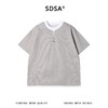 SDSA男装2026新款轻奢华夫格撞色边亨利领短袖T恤宽松肌理感上衣 商品缩略图0