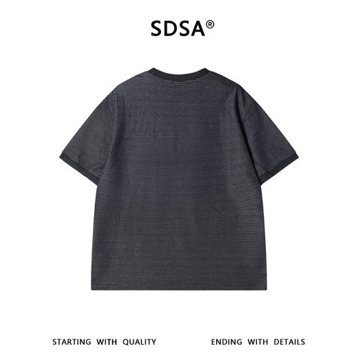 SDSA男装2026新款高贵轻奢简约条纹撞色领口短袖T恤百搭休闲上衣 商品图4