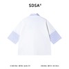 SDSA男装2026新款高贵轻奢假两件条纹拼接翻领小众设计感宽松短袖 商品缩略图4