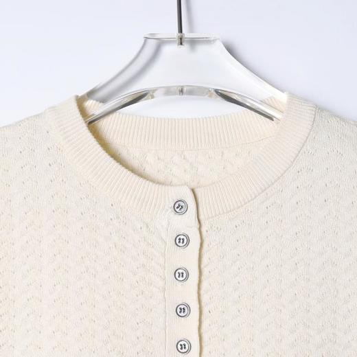 SDSA男装2026新款高贵轻奢提花肌理亨利领短袖针织衫宽松复古上衣 商品图1