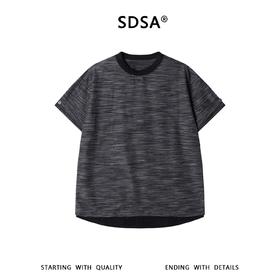 SDSA男装2026新款高贵轻奢简约扎染下摆拼接圆领短袖T恤百搭宽松