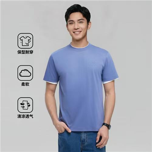 佐丹奴男装26年新款全棉液氨短袖T恤衫01026802 商品图3