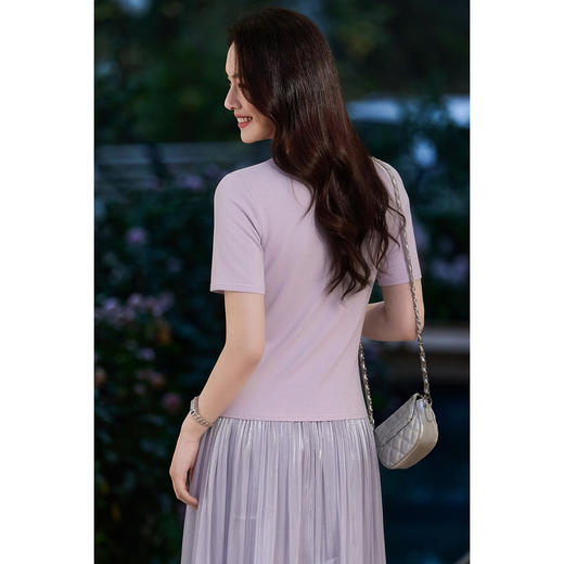 【预售7天】米思阳2026夏季新款设计感荡领优雅通勤风T恤百搭休闲上衣女1654 商品图7