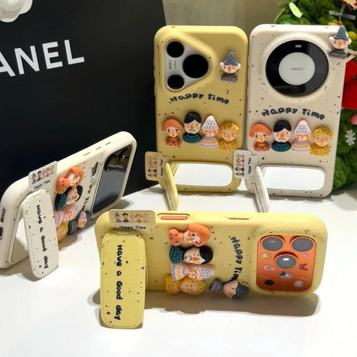 【自带补妆镜❗实用满分】立体趣味人偶适用苹果17promax手机壳iPhone15保防摔护套13。ri 商品图2