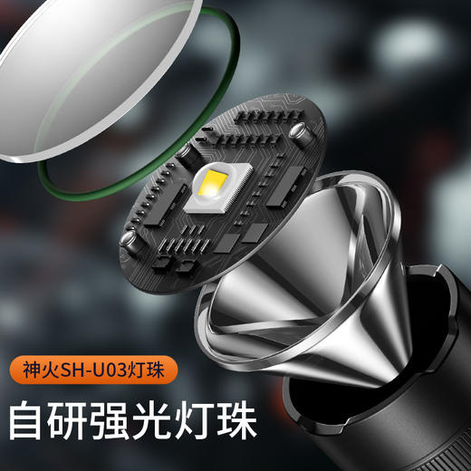 神火C5强光手电充电续航小巧便携防水高亮户外照明 商品图1