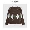 04-4潘依绣丁丁宠粉100%羊毛学院风菱格纹减龄松弛V领针织上衣Q23354 商品缩略图1