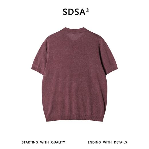 SDSA男装2026新款高贵轻奢复古镂空针织纽扣翻领短袖T恤百搭休闲 商品图1