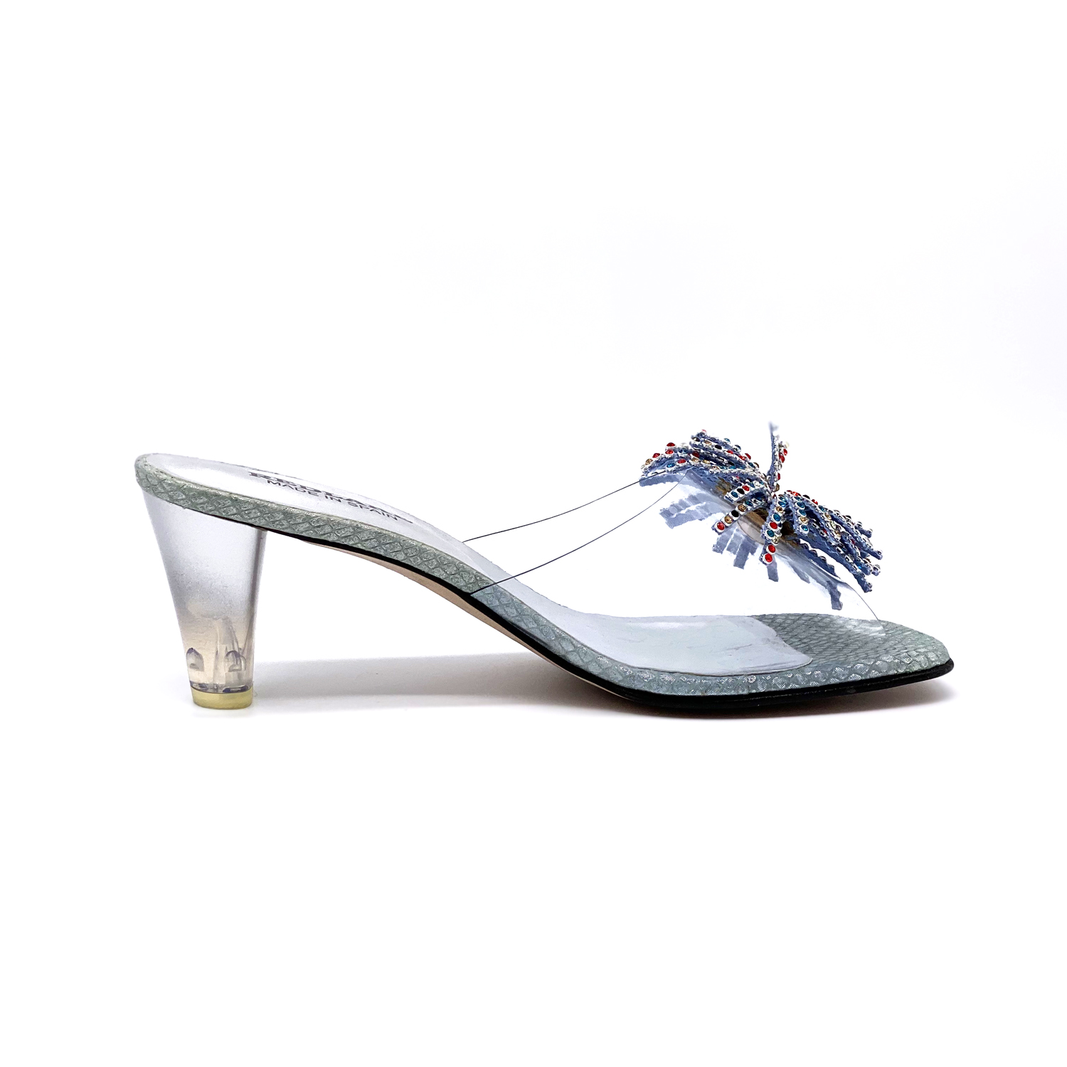 断码特价39码——西班牙原产时尚舒适女款凉拖冰蓝色(公主水晶鞋系列)