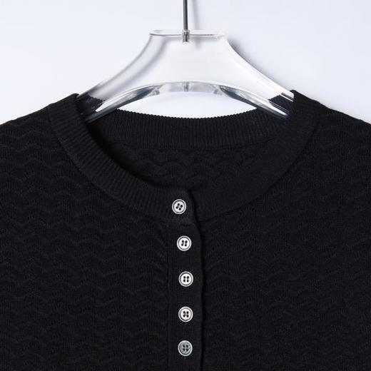 SDSA男装2026新款高贵轻奢提花肌理亨利领短袖针织衫宽松复古上衣 商品图1