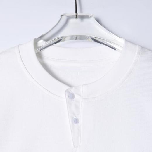 SDSA男装2026新款高贵轻奢简约纯色纽扣亨利领短袖T恤百搭时尚 商品图1