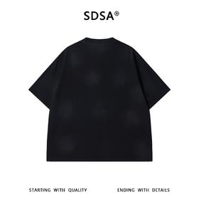 SDSA男装2026新款高贵轻奢时尚重磅磨白领口拼接短袖T恤百搭时尚