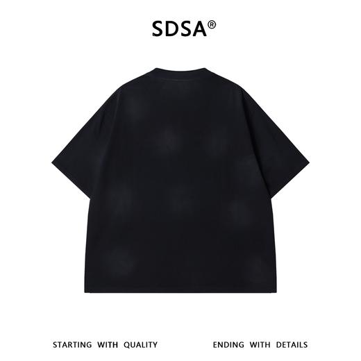 SDSA男装2026新款高贵轻奢时尚重磅磨白领口拼接短袖T恤百搭时尚 商品图0