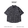 SDSA男装2026新款高贵轻奢日系少年感撞色格纹格子短袖衬衫百搭 商品缩略图0
