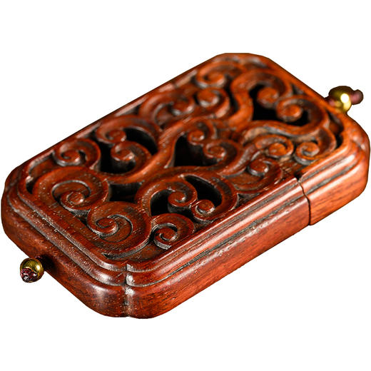 清	红木透雕卷草纹香囊 商品图5