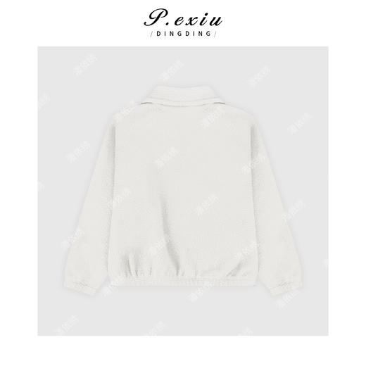 04-4潘依绣丁丁宠粉慵懒风摇粒绒宽松减龄半拉链保暖长袖卫衣 M9188 商品图2