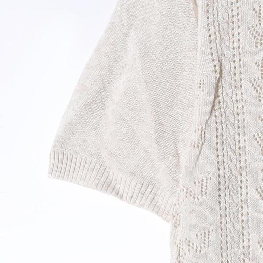 SDSA男装2026新款高贵轻奢复古镂空针织纽扣翻领短袖T恤百搭休闲 商品图2