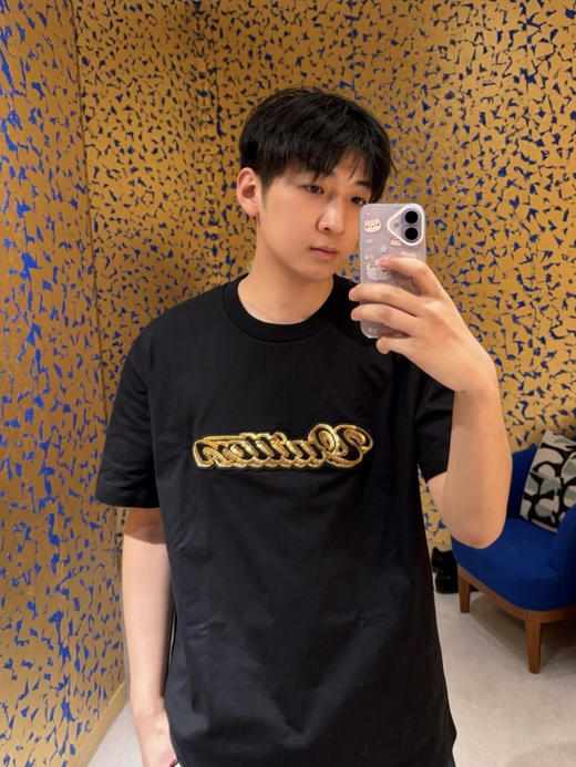 驴家  25ss亮片字母标识刺绣短袖T恤 商品图2