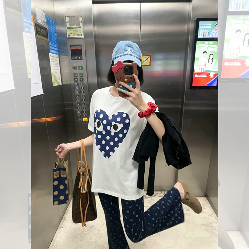 <曾小咸推荐>4.11新品上新 260G纯棉川久波点爱心短袖  日常109！！ 活动价79！！【预售款，预计3-15天发货】